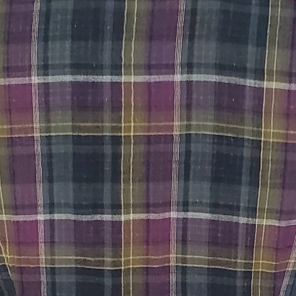 Converse Plaid Pleated Front Long Sleeve Button Down Shirt Women's Small - Picture 8 of 13